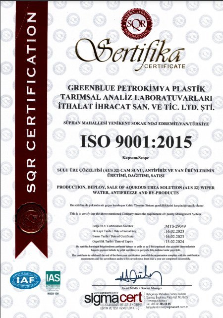 GREENBLUE – ISO 9001 – Quality Management System