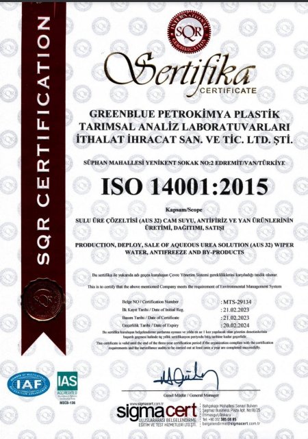 GREENBLUE - ISO 14001 - Çevre Yönetim Sistemi