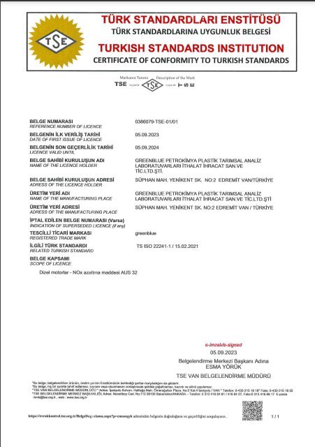 TSE Certificate